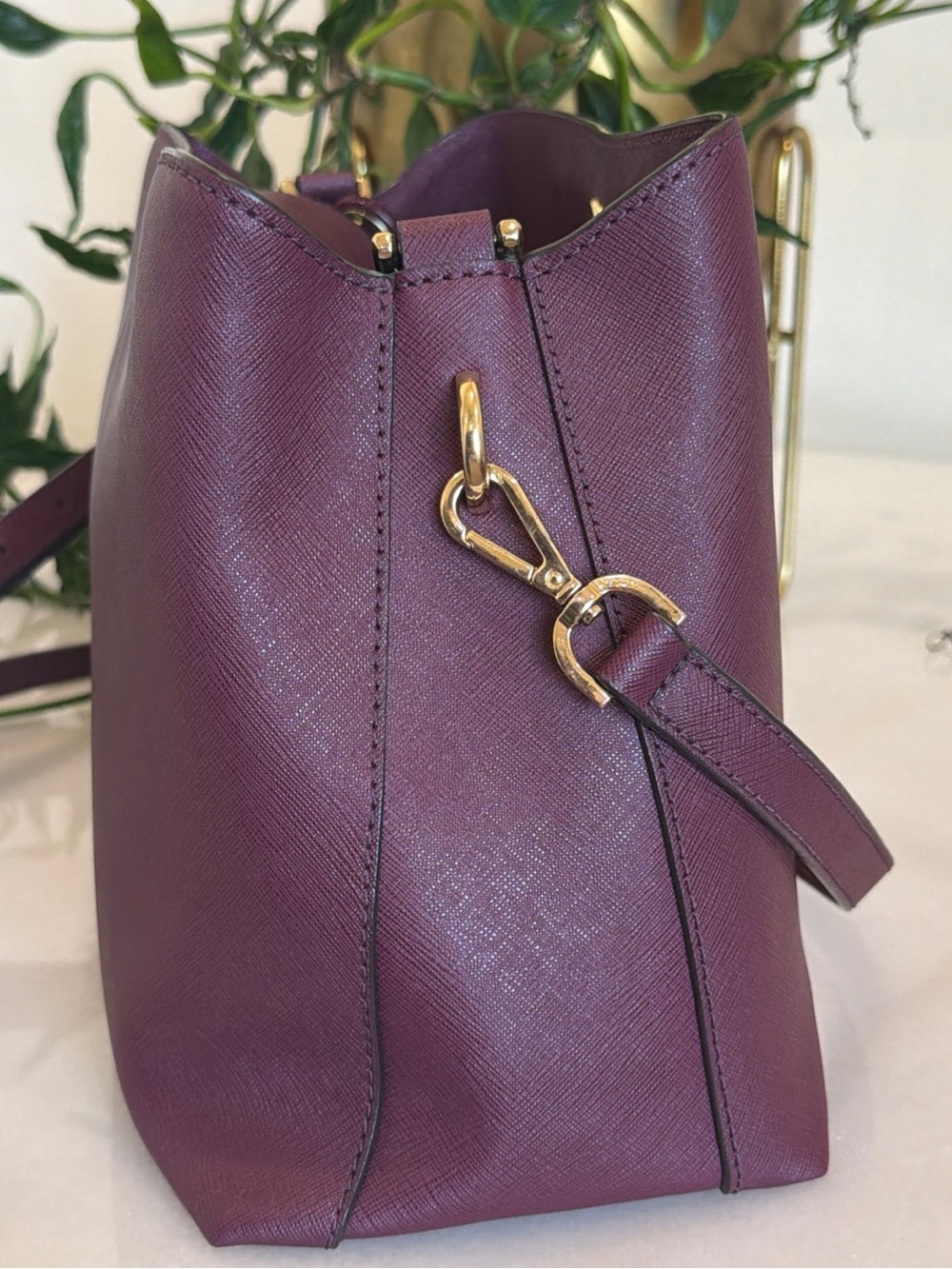 Michael Kors Purple Saffiano Leather Crossbody - Picture 7 of 15
